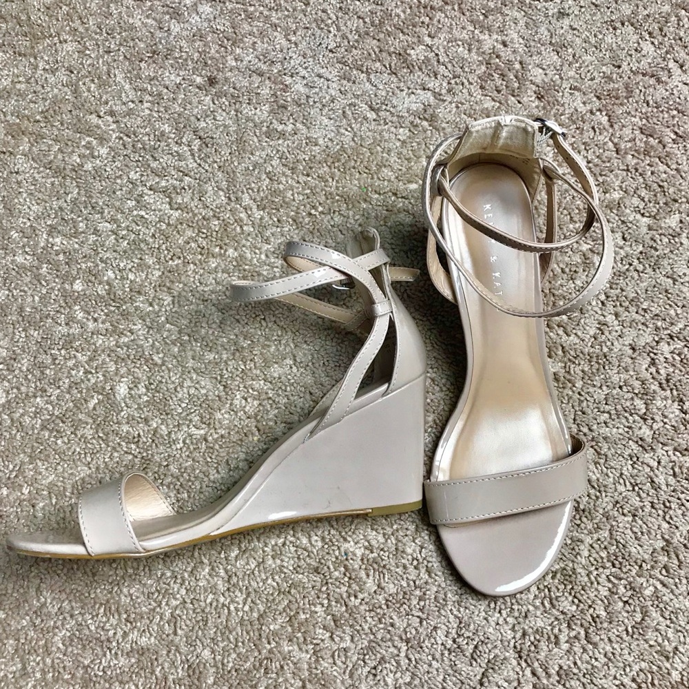 Nude wedge heels
